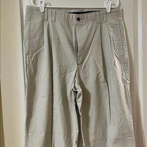 Beige Pleated Trousers